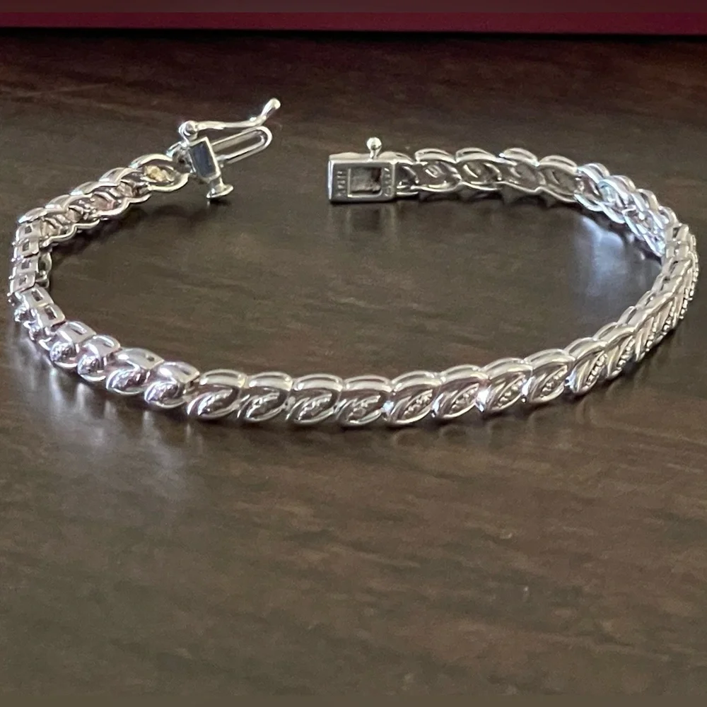 925 Sterling Silver Diamond Tennis Bracelet